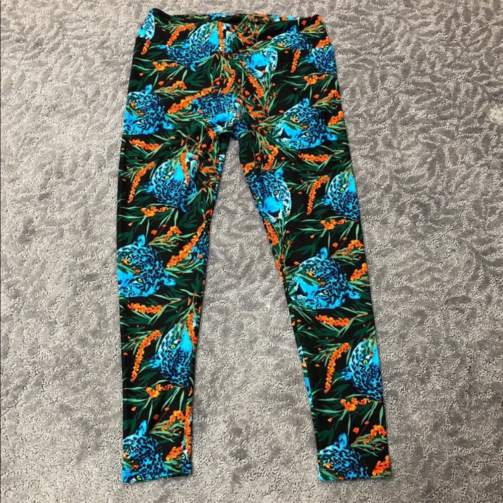 Lularoe tc blue jaguar leggings